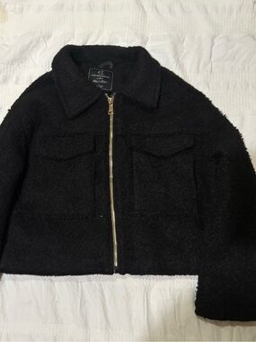 Black Label Black Zip-Up Teddy Bouclé Jacket